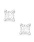 ფოტო #2 პროდუქტის Princess-Cut Diamond Stud Earrings in 10k White or Yellow Gold (1/6 ct. t.w.)