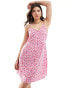 Фото #1 товара Pieces cami mini dress in pink floral print