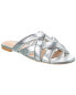 Stuart Weitzman Crossover Leather Slide Women's Silver 9.5