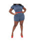 ფოტო #1 პროდუქტის Plus Size 1950s Button Up Belted Romper