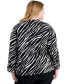 Фото #2 товара Plus Size Animal-Print Studded Top, Created for Macy's