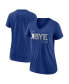 Фото #1 товара Women's Los Angeles Dodgers Royal K-Bye Tri-Blend V-Neck T-shirt