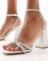 Be Mine Abina embellished sandals in ivory satin