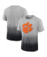 Фото #1 товара Men's Heathered Gray, Black Clemson Tigers Team Ombre T-shirt