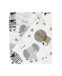 Jungle Safari Cotton White/Gray Elephant/Lion Fitted Mini Crib Sheet