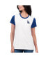 ფოტო #1 პროდუქტის Women's White Los Angeles Dodgers Illustration Ringer T-shirt