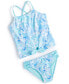 Big Girls 2-Pc, Tie-Dyed Butterfly-Print Tankini Swimsuit