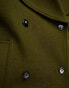 ASOS DESIGN pea coat in khaki