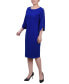 ფოტო #3 პროდუქტის Women's 3/4 Imitation Pearl Detail Petal Sleeve Dress