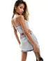 Фото #4 товара Missyempire bandeau denim top co-ord in bleach wash