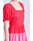 ფოტო #2 პროდუქტის Women's Color Block Puff Sleeve Maxi Dress