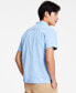 Фото #2 товара Men's Blake Linen Chambray Short Sleeve Button-Front Shirt, Created for Macy's