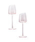 Home French Style Pink Crystal Burgundy Wine Glasses, Lead-Free Premium Champagne Glasses, Set of 2