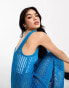 Фото #8 товара Reclaimed Vintage knitted crochet summer festival midi dress in blue