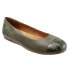 Фото #2 товара Softwalk Sonoma Cap Toe S1907-366 Womens Green Leather Ballet Flats Shoes 5.5
