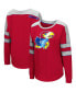 Фото #2 товара Women's Red Kansas Jayhawks Trey Dolman Long Sleeve T-shirt