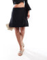 Фото #3 товара Selected Femme linen touch wrap skirt in black