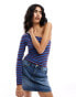 ASOS DESIGN stripe one sleeve top in coloured stripe