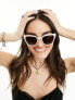 & Other Stories square oversized sunglasses in cream white