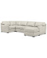 Фото #4 товара Radley 136" 4-Pc. Leather Square Corner Modular Chaise Sectional, Created for Macy's