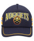 Men's Navy Denver Nuggets Sidebrand Stripes Trucker Adjustable Hat