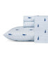 Whale Stripe Cotton Percale 3-Piece Sheet Set, Twin