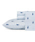 Whale Stripe Cotton Percale 4-Piece Sheet Set, Full