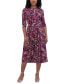 ფოტო #3 პროდუქტის Petite Printed Keyhole Midi Dress