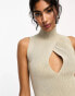 Sixth June knit crop top in beige