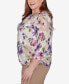 Фото #2 товара Plus Size Charm School Embellished Keyhole Floral Textured Top