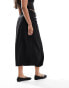 Mango wrap tailored midi skirt in black