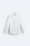 Фото #12 товара Рубашка из смесового хлопка с рельефным узором ZARA