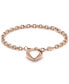 Фото #2 товара 18K Rose Gold-Plated Knot Heart Bracelet