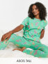 Фото #1 товара ASOS DESIGN Tall dino & lobster oversized tee & legging pyjama set in green
