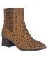 ფოტო #1 პროდუქტის Women's Jackie Perforated Stacked Block Heel Booties