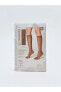 15 Denye Düz Kadın Diz Altı Çorap 2'li Paket