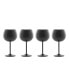 12 Oz Brushed Black Stainless Steel Red Wine Glasses, Set of 4