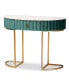 Фото #1 товара Beale Luxe and Glam Velvet Upholstered 1-Drawer Console Table with Faux Marble Tabletop