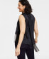 Фото #2 товара Блузка приталенная безрукавка с шарфом и бахромой I.N.C. International Concepts для женщин, созданная для Macy's