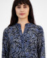ფოტო #3 პროდუქტის Women's Printed Band-Collar Tunic Top