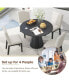 Фото #3 товара Retro Round Dining Table Minimalist Elegant Table For Living Room, Dining Room