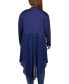 Фото #2 товара Plus Size Long Sleeve Knit Cardigan with Chiffon Back