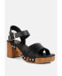 Фото #2 товара Campbell Faux Leather Textured Block Heel Sandals