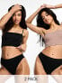 Фото #1 товара ASOS DESIGN 2 pack seamless longline bandeau bras in mink and black