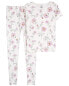 Фото #4 товара Kid 2-Piece Floral 100% Snug Fit Cotton Pajamas 7