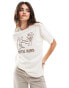 Pull&Bear sketch graphic oversized tee in white