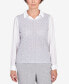 ფოტო #1 პროდუქტის Women's Isn't It Romantic Collar Layered Imitation Pearl Trim Sweater