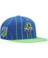 Фото #1 товара Men's Blue Seattle Sounders FC Team Pin Snapback Hat