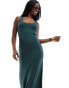 Фото #8 товара ASOS DESIGN scoop neck maxi dress with full hem in forest green