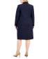 ფოტო #4 პროდუქტის Plus Size Button-Front Pencil Skirt Suit